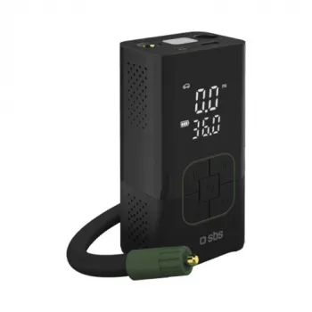 SBS prenosný vzduchový kompresor s powerbankou, 3600mAh, čierny