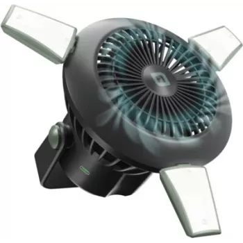 SBS prenosný ventilátor s 4000mAh powerbankou, LED svetlom a solárnym nabíjaním