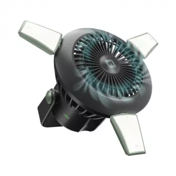 SBS prenosný ventilátor s 4000mAh powerbankou, LED svetlom a solárnym nabíjaním