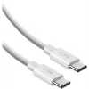 SBS USB-C na USB-C nylonový pletený kábel 2m 100W biely