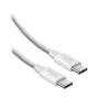 SBS USB-C na USB-C nylonový pletený kábel 2m 100W biely