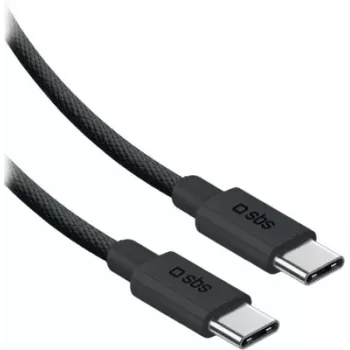 SBS USB-C na USB-C nylonový kábel 2m 240W čierny