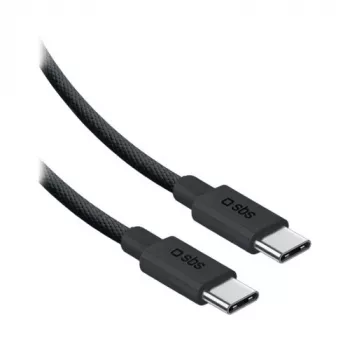 SBS USB-C na USB-C nylonový kábel 2m 240W čierny