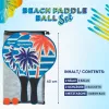 SCHILDKRÖT beach paddle ball set, 4-dielny, 2 lakované drevené pálky, 2 gumené loptičky, 378 mm 970157