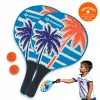 SCHILDKRÖT beach paddle ball set, 4-dielny, 2 lakované drevené pálky, 2 gumené loptičky, 378 mm 970157