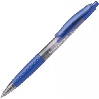 Schneider Gelion 1 guličkové pero s klikacím mechanizmom - modrý atrament, Medium 1,0 mm, transparentné modré puzdro, obojručný grip 101003