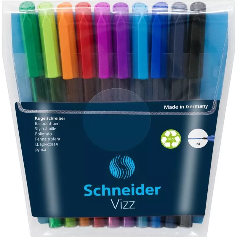 Schneider Vizz M guľôčkové pero sada s 10 rôznymi farbami Medium 102290