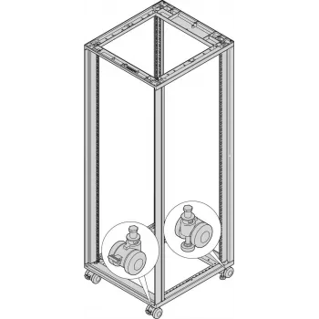 SCHROFF sada koliesok s nivelačnými nožičkami, nosnosť 400 kg, 60 mm kolieska, balenie 4 ks 27230068