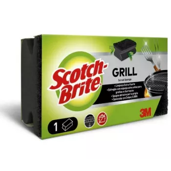 Scotch-Brite BBQ čistič grilu čierna extra silná škrabacia podložka s pásikom na uchopenie šetrným k nechtom, 1 kus (GNS1N)