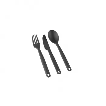 Sea to Summit Camp Cutlery sada - 3-dielna, nylon vystužený sklenými vláknami, tmavosivá
