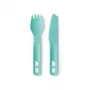 Sea To Summit Passage Cutlery sada modrá - 3-dielny kempingový príbor (vidlička, lyžica, nôž) - nylon vystužený sklenými vláknami - bez BPA - vhodný do umývačky riadu - stohovateľný dizajn s mini karabínou