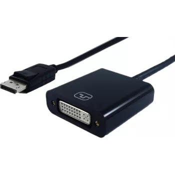 SECOMP STANDARD DisplayPort konektor samec na DVI-D Single Link konektor samica adaptérový kábel, 15 cm, čierny (11.55.3202)
