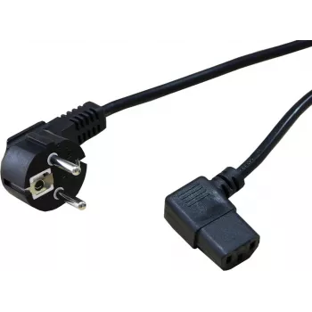 SECOMP STANDARD napájací kábel s uhlovým IEC C13 konektorom, CEE 7/7 na IEC C13, 1,8 m, čierny S2307