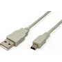 SECOMP STANDARD USB 2.0 kábel, Type-A na 5-pin Mini, béžový, 0,8 m (S3141)