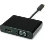 SECOMP STANDARD USB-C na HDMI + VGA adaptér displeja, 4K HDMI, 1080p VGA, čierny, 0,1m S3250