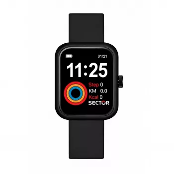 SECTOR Expander 90 Unisex quartzové hodinky 39 mm nerezová oceľ čierny ciferník silikónový remienok R3251282001