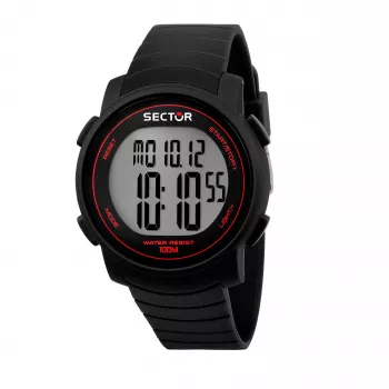 SECTOR MAN R3251543001 (44mm) quartzové hodinky - čierny ciferník, silikónový remienok
