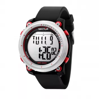 SECTOR MAN R3251546002 45 mm quartz hodinky čierny silikónový remienok