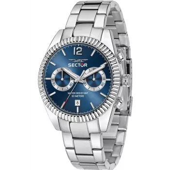 SECTOR MAN R3253240006 41 mm quartz hodinky nerez čierny ciferník strieborný náramok