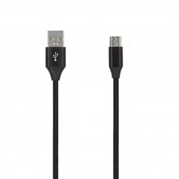 SEEK TOTI USB A na Micro USB, 2m pletený kábel, 2A, čierny