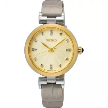 SEIKO SRZ546P1 dámske quartzové hodinky 30mm nerezová oceľ strieborný ciferník