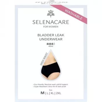 Selenacare Bladderleak Underwear vysoký pás / M - opakovane použiteľné inkontinenčné spodné prádlo, čierna, 1 balenie