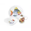 SELTMANN COLORFUL WILDLIFE detská 3-dielna porcelánová súprava riadu - tanier, miska, hrnček - zvieracie motívy