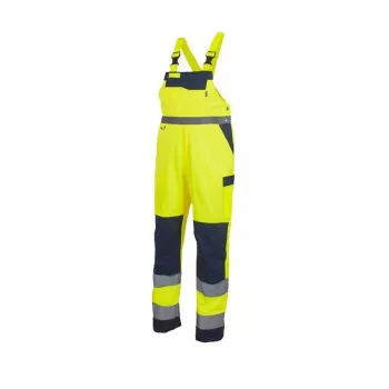 Semi-Kombination Výstražné pracovné oblečenie set trieda 3, fluorescenčná žltá/tmavomodrá, veľkosť M