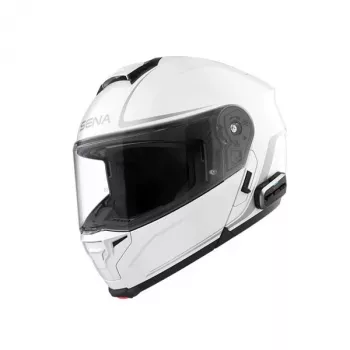 Sena Outrush 2 sklopná prilba s Mesh Intercom, Glossy White, veľkosť S