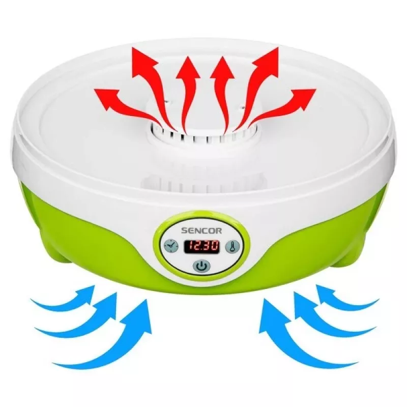 Sencor SFD 851GR sušička potravín, 240 W, priemer sita 25,5 cm, 35-70°C, zelená