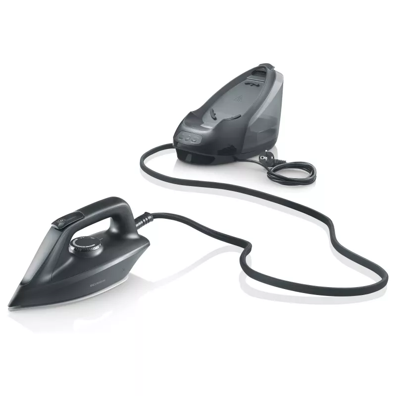 Severin BA 3192 naparovacia žehliaca stanica, 2400W, keramická žehliaca plocha, para 160 g/min, parný ráz 450 g/min, matná čierna