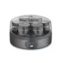 Severin JG 3510 jogurtovač, 7 x 150 ml poháre, Dark Inox/Čierna