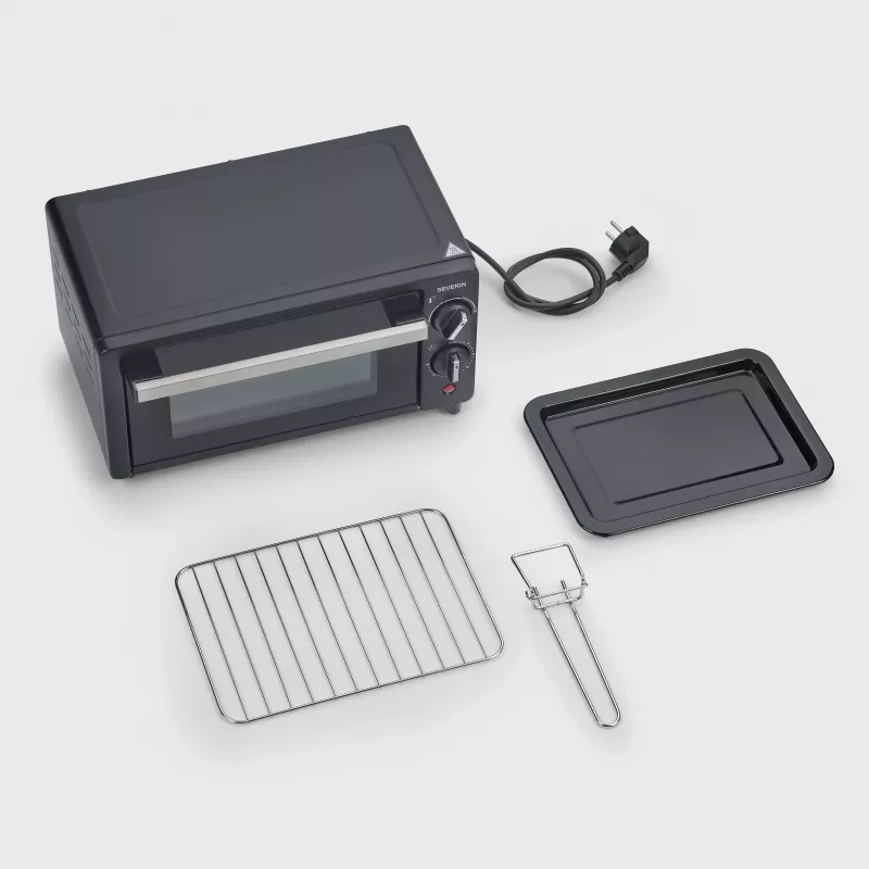 Severin TO 2062 Mini rúra, 9 L, 800 W, s rotisériou, kartáčovaná nehrdzavejúca oceľ/čierna