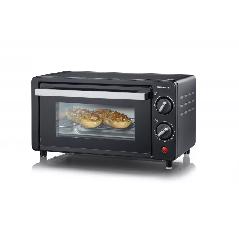 Severin TO 2062 Mini rúra, 9 L, 800 W, s rotisériou, kartáčovaná nehrdzavejúca oceľ/čierna