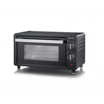 Severin TO 2062 Mini rúra, 9 L, 800 W, s rotisseriou, brúsená nehrdzavejúca oceľ/čierna