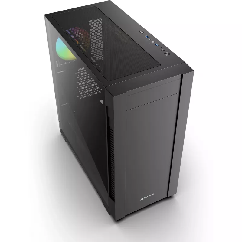 Sharkoon S25-W2 ARGB Black Tempered Glass Midi Tower skriňa (model 2026)