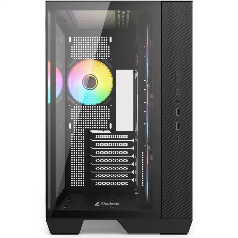 Sharkoon Steel Shark Black Tempered Glass x2 Mid-Tower skriňa