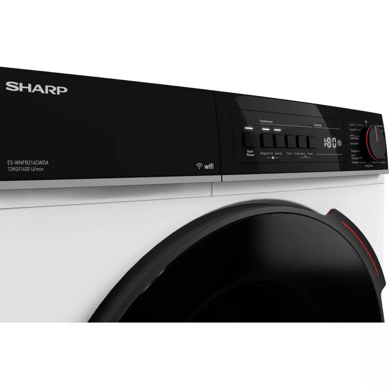 SHARP ES-WNFB214CWDA-DE práčka s predným plnením, 10 kg, 1400 ot/min, biela, Wi-Fi, Advanced Inverter Motor