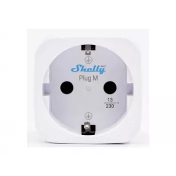 Shelly Plug M Gen3 White balenie 2 ks – smart zásuvka s meraním energie, 13A, Wi-Fi & Bluetooth (Type F)