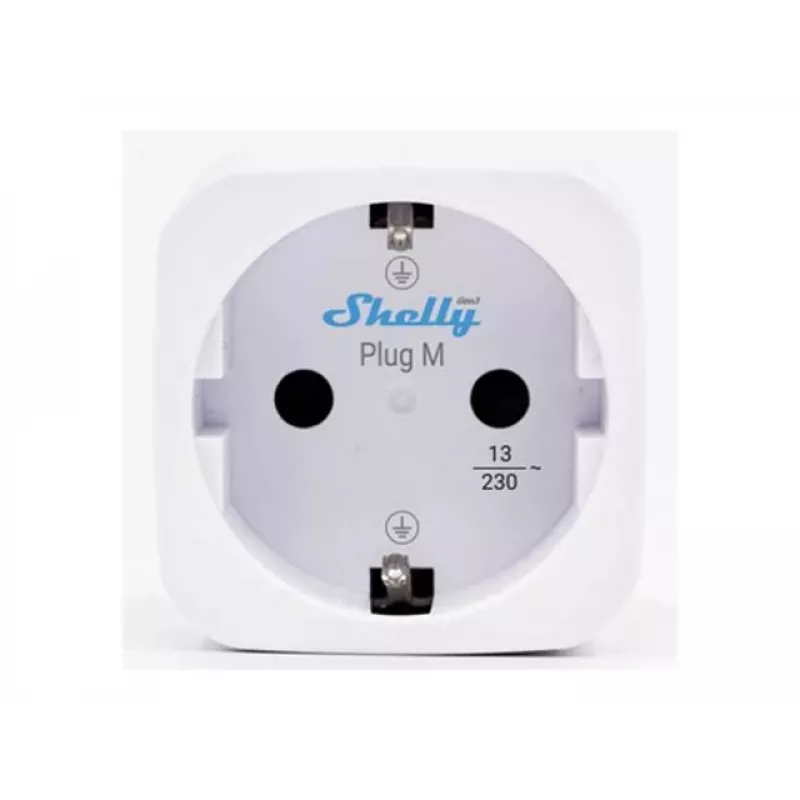 Shelly Plug M Gen3 White – smart plug s monitorovaním energie, 13A, WiFi & Bluetooth, Schuko
