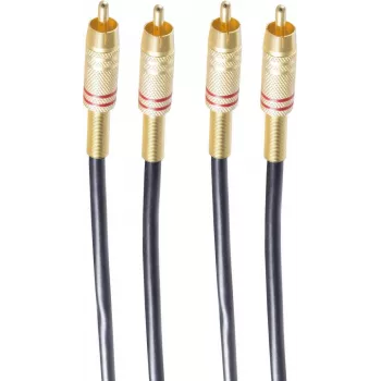 shiverpeaks BASIC-S 2x RCA na 2x RCA audio kábel 2,5 m čierny/zlatý BS40224