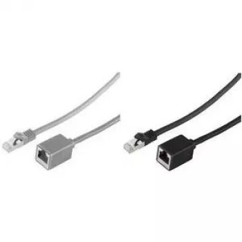 shiverpeaks BASIC-S Cat. 6A S/FTP patch kábel predlžovací, sivá, 0,5 m, bezhalogénový, RJ45 konektor samec na konektor samica BS08-62010