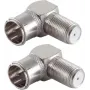 SHIVERPEAKS BASIC-S F-Quick sada uhlových adaptérov, 2x F konektor samec na F konektor samica, 75 Ohm, niklované BS15-300414