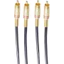 SHIVERPEAKS BASIC-S stereo audio kábel 2x RCA konektor samec na 2x RCA konektor samec, 0,5 m, pozlátený, čierny BS40221