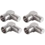 SHIVERPEAKS BS15-300514 balenie 5 ks F-Quick uhlový adaptér F-Type, konektor samec na samica, 75 Ohm, niklovaná mosadz