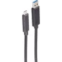 SHIVERPEAKS BS30-39095 aktívny optický USB-A na USB-C kábel, 20 m, USB 3.2 Gen 2, 10 Gbps, čierny