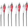 SHIVERPEAKS BS40112 4-kanálový RCA audio kábel, 1,5 m, pozlátený, čierny
