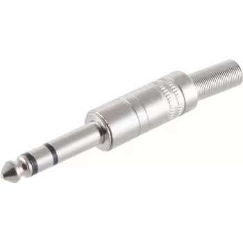 ShiverPeaks BS50200 6,3 mm jack konektor samec stereo, 3-pólový, kov, spájkovateľný, s ochranou proti zlomeniu