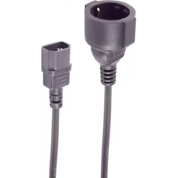 SHIVERPEAKS IEC C14 na CEE 7/3 napájací adaptérový kábel, 1 m, 1 mm², 10 A, 250 V, čierny BS09-07025
