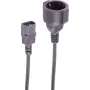 SHIVERPEAKS IEC C14 na CEE 7/3 napájací adaptérový kábel, 1 m, 1 mm², 10 A, 250 V, čierny BS09-07025